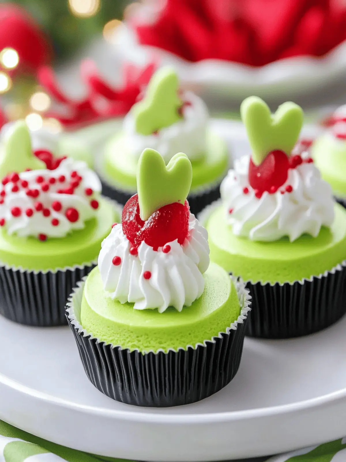Grinch Mini Cheesecakes