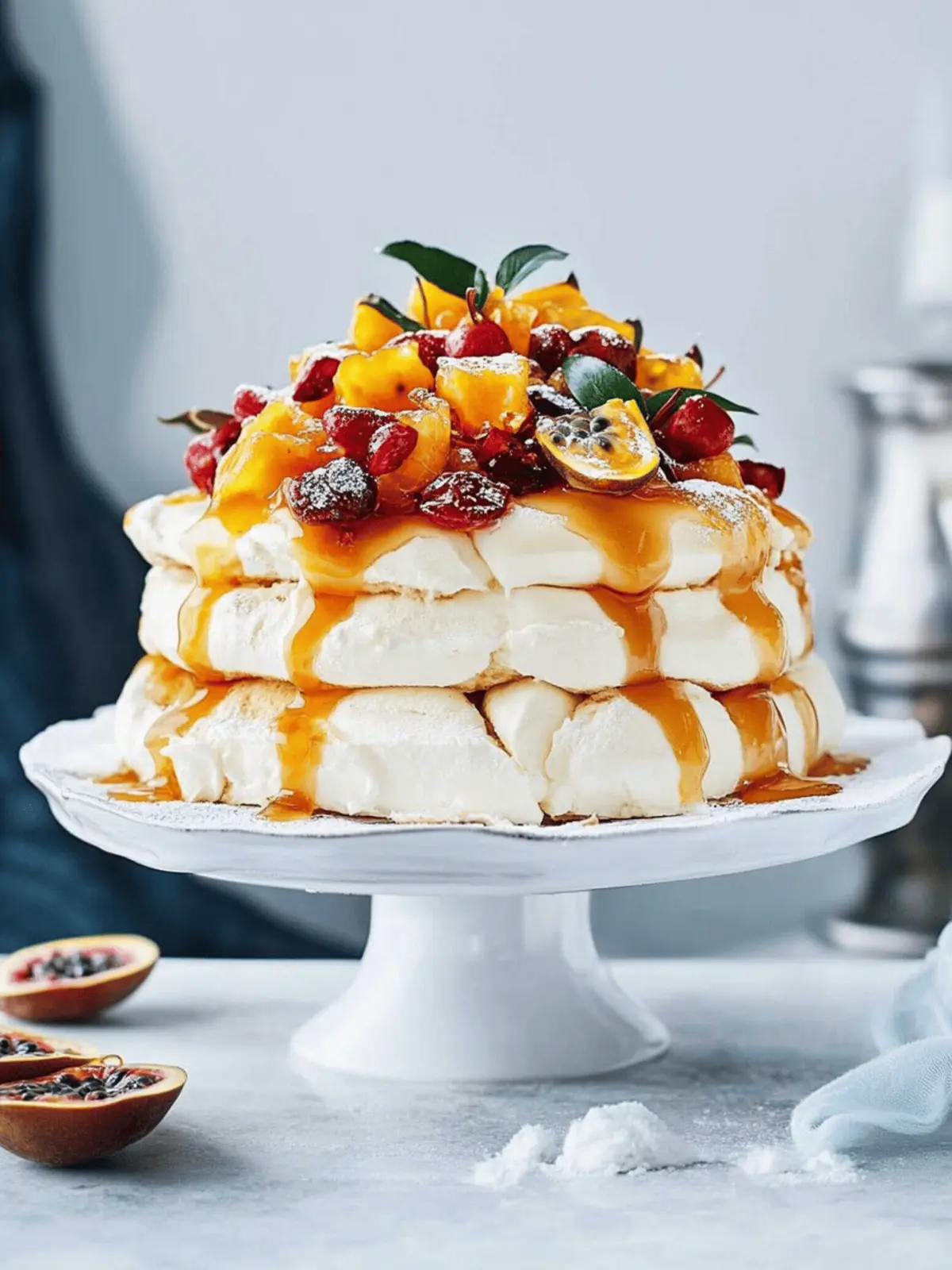 Gingerbread & Passionfruit Caramel Pav