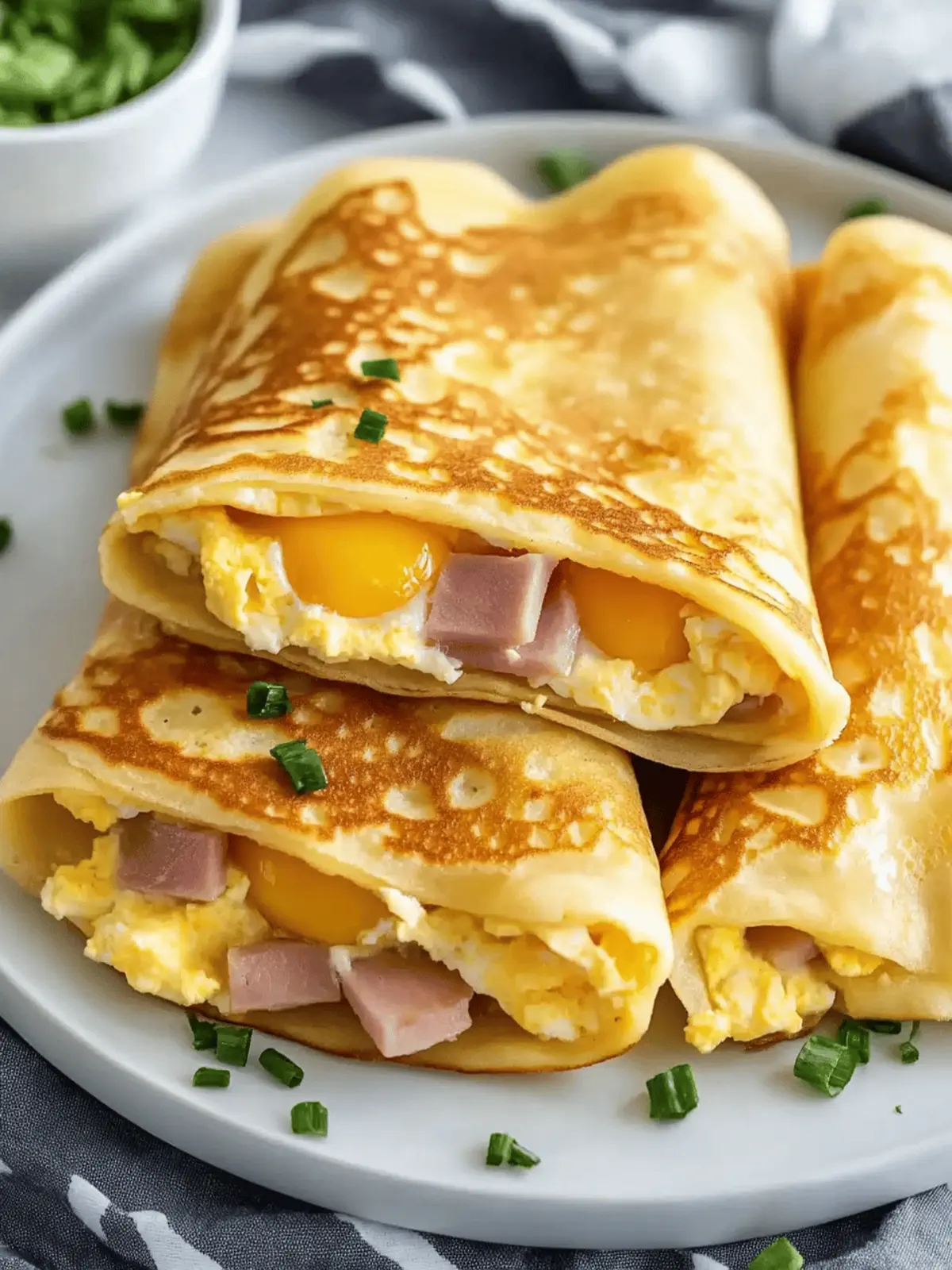 Egg, Ham, and Cheese Crepes