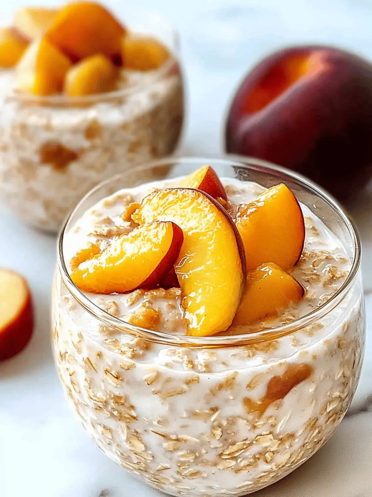 Peach Cobbler Overnight Oats