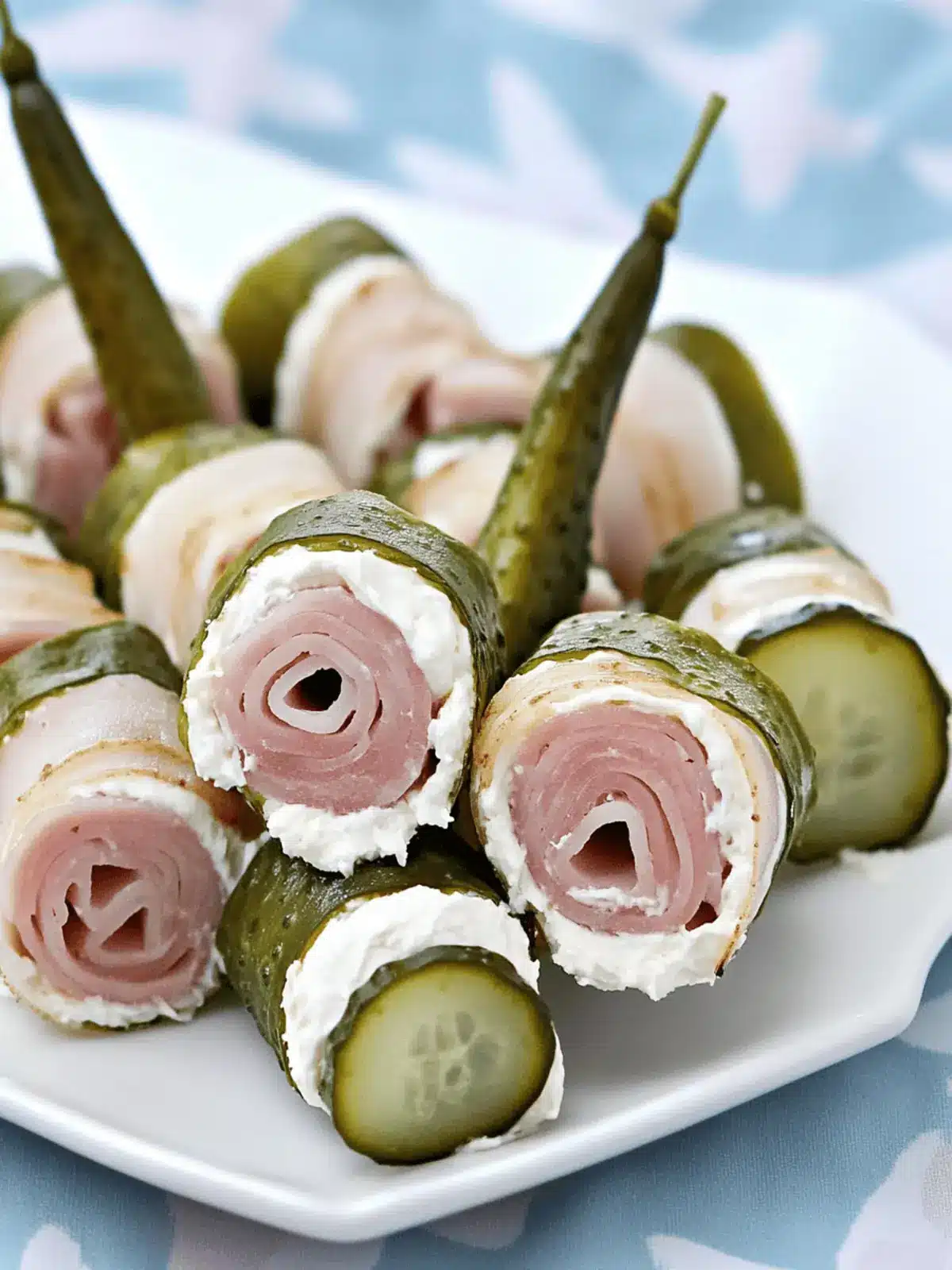 Ham and Cream Cheese Pickle Roll-Ups