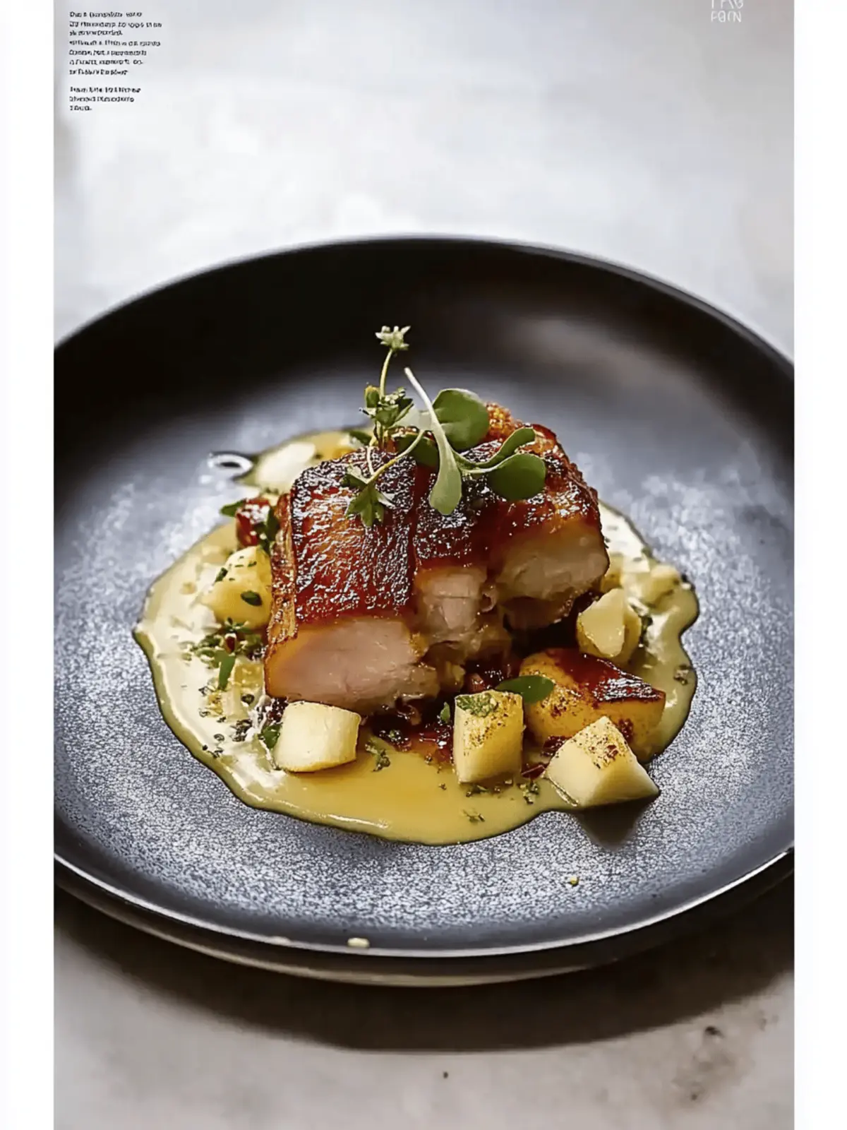 Pork Belly with Apple Purée & Jus