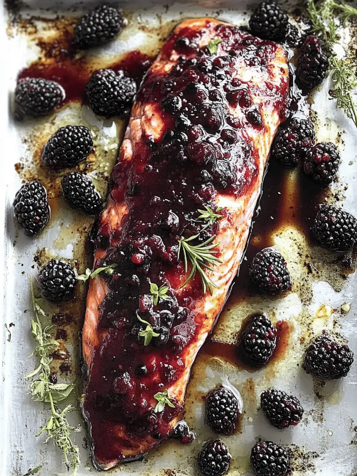 Oven Baked Salmon with Blackberry Barbecue Sauce