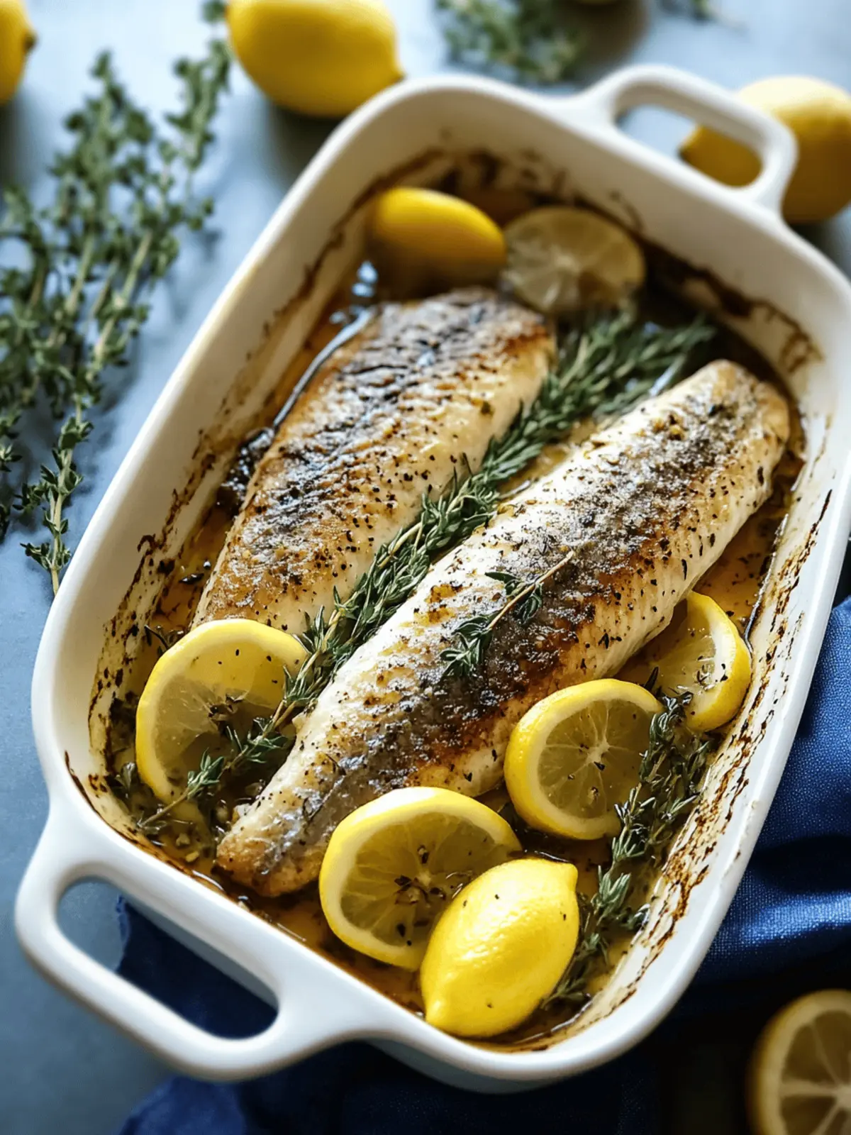Mediterranean Herb and Lemon Baked Branzino