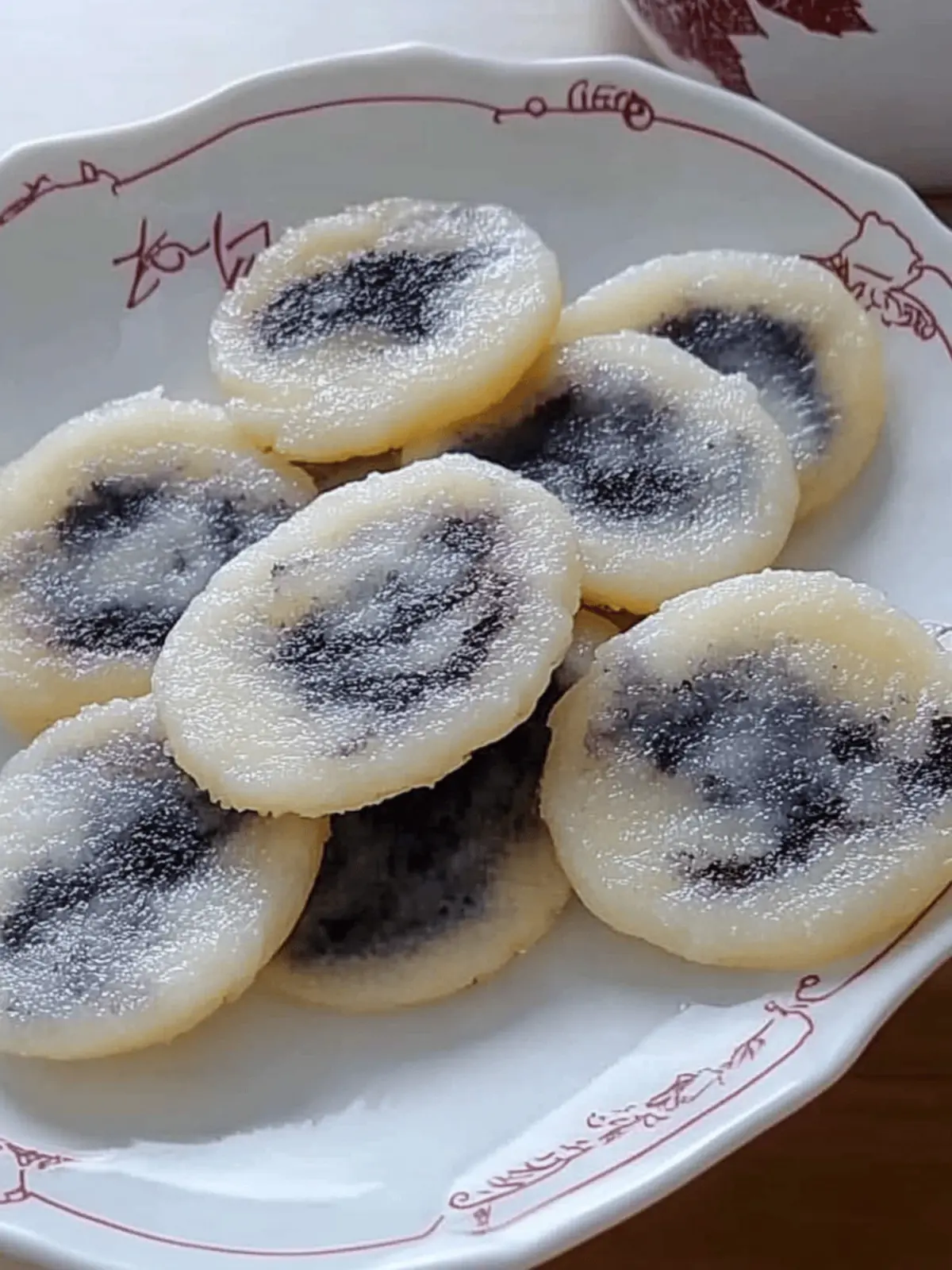 Glutinous Rice Cakes with Sweet Black Sesame Filling