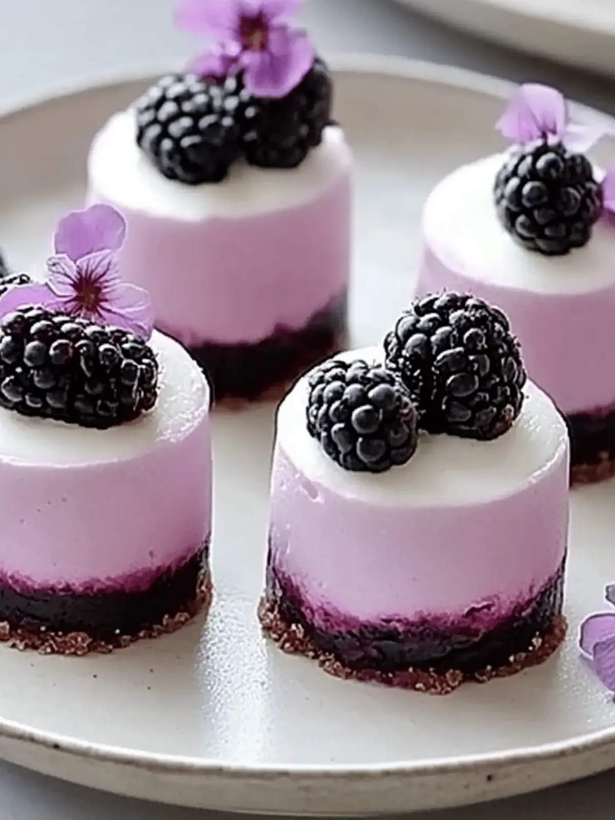 Mini Blackberry Mousse Cakes