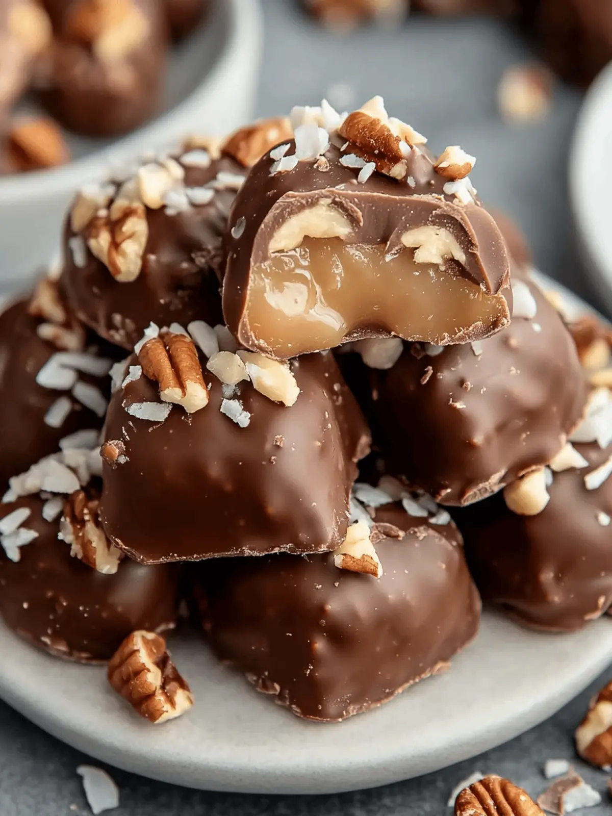 Chocolate Pecan Turtle Clusters