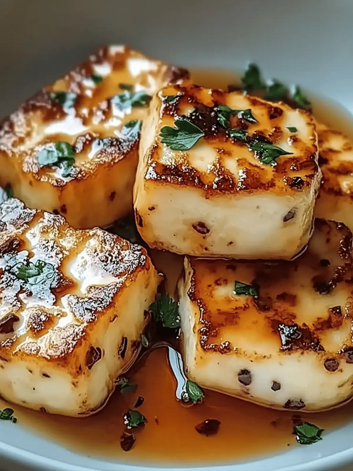 Crispy Air-Fried Halloumi with Honey Drizzle