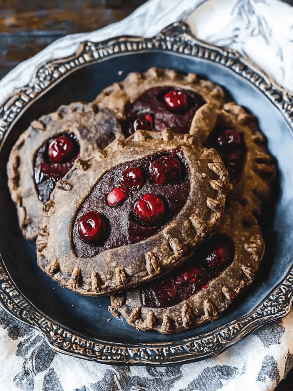Halloween Chocolate Cherry Hand Pies