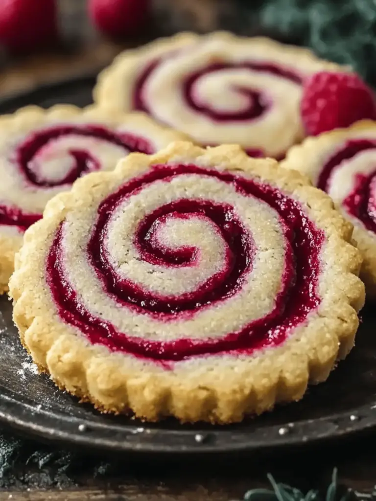Raspberry Swirl Shortbread Cookies