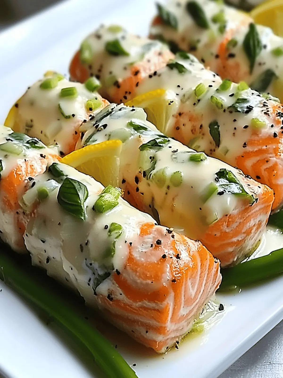 Lemon Basil Salmon Rolls