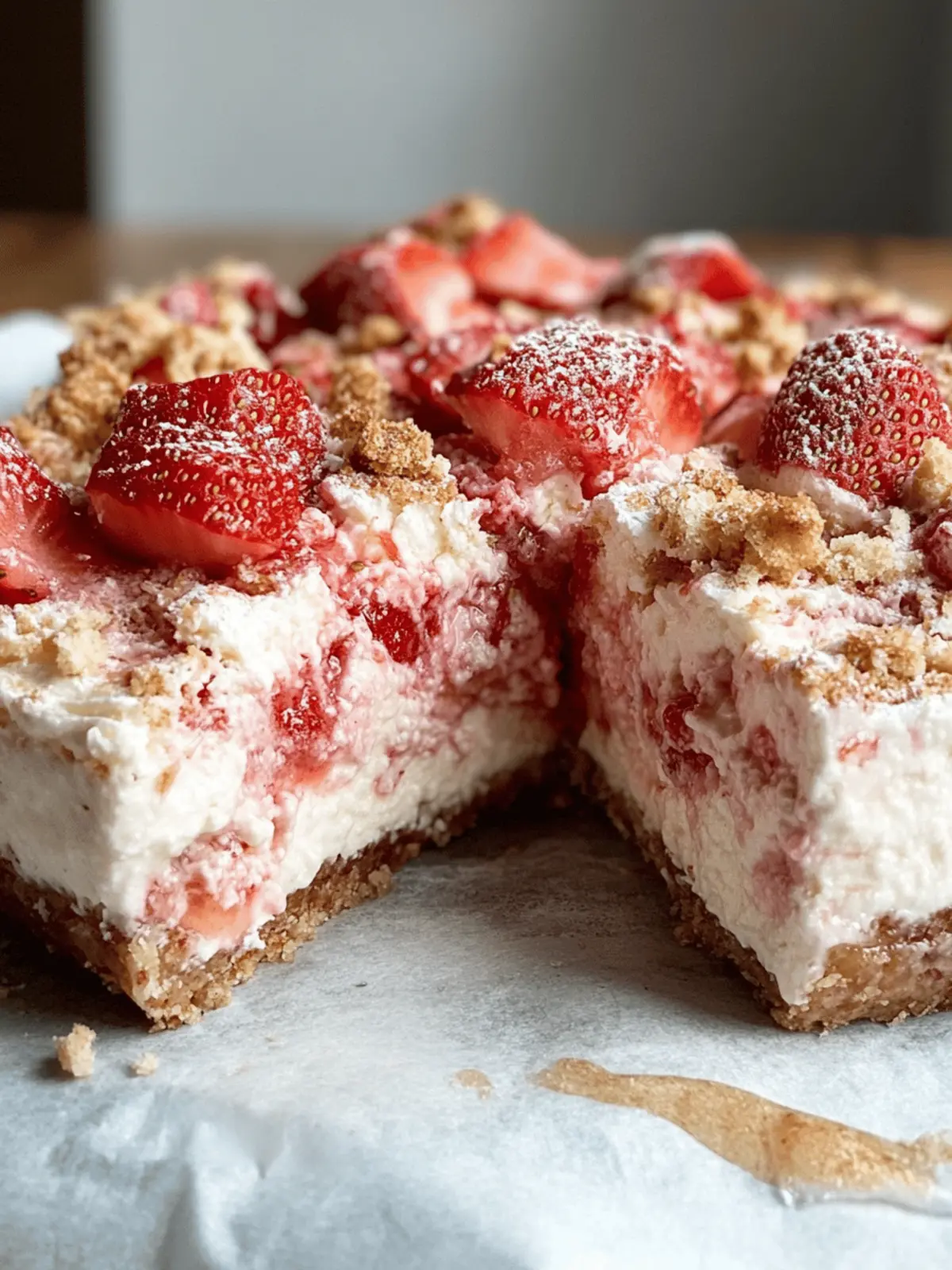 No-Bake Strawberry Shortcake Cheesecake Bars