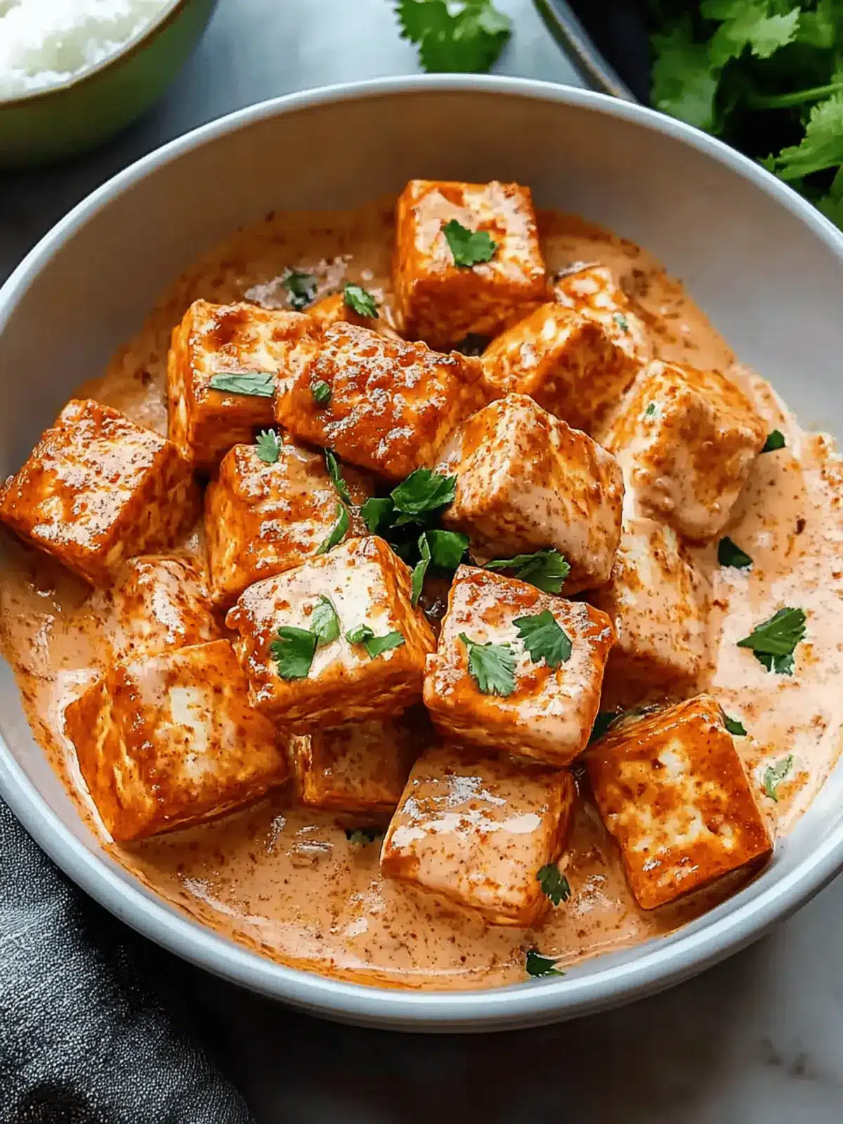 Spicy Tofu with Creamy Coconut Sauce
