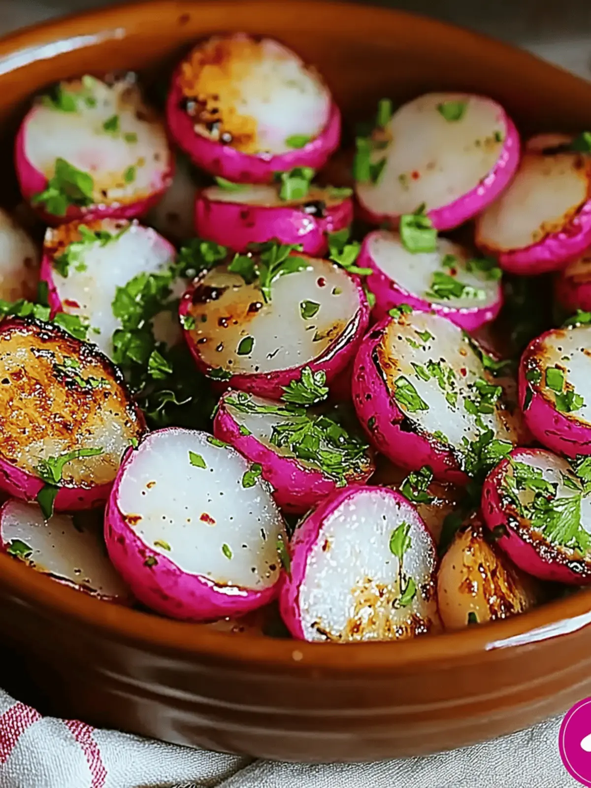 Garlic Herb Roasted Radishes