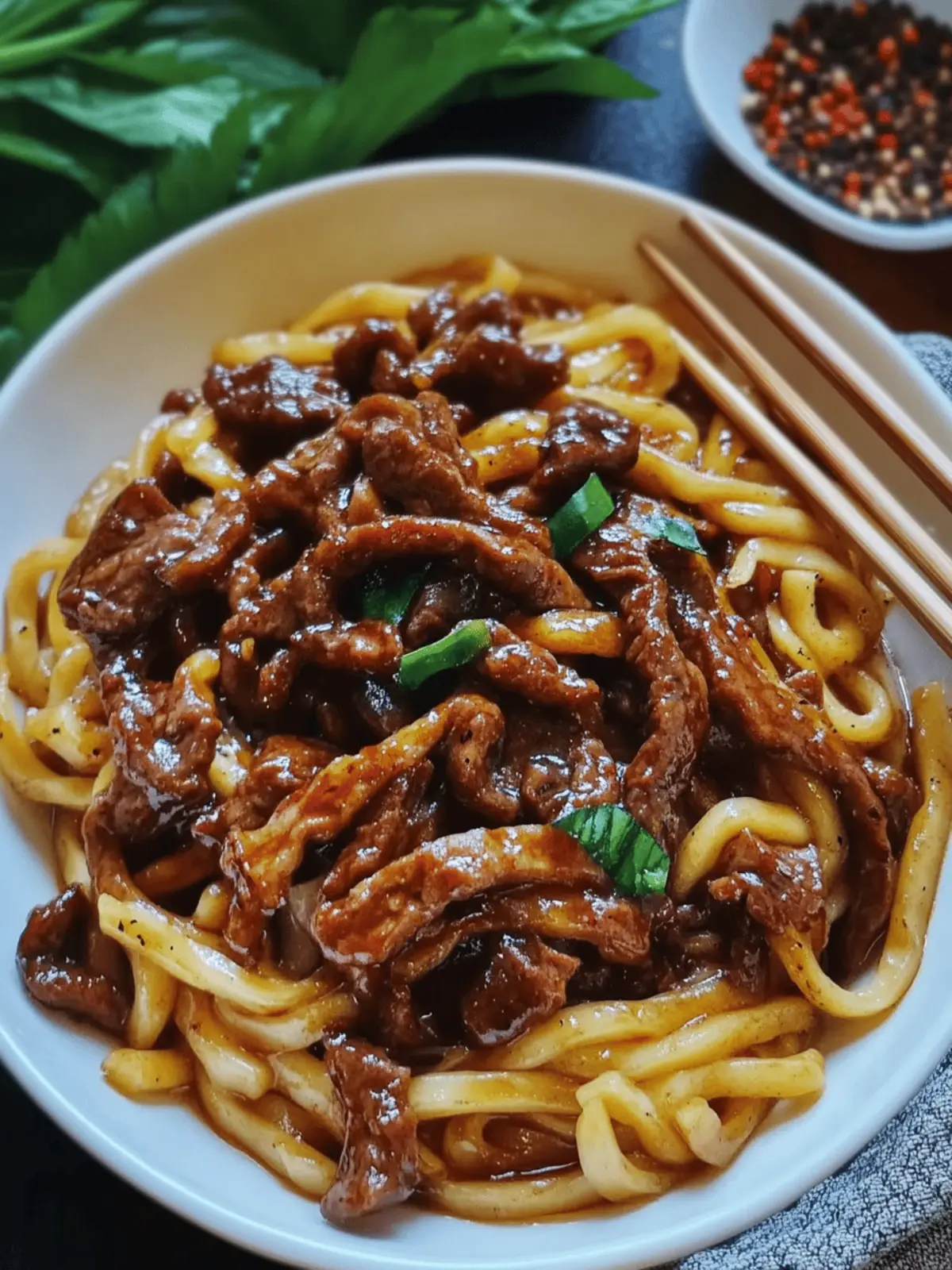 Black Pepper Beef Udon