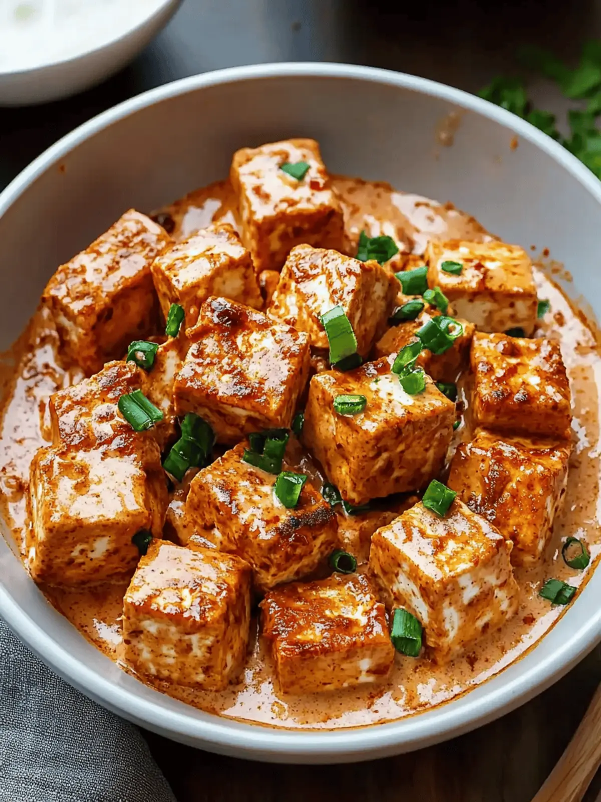 Spicy Tofu with Creamy Coconut Sauce