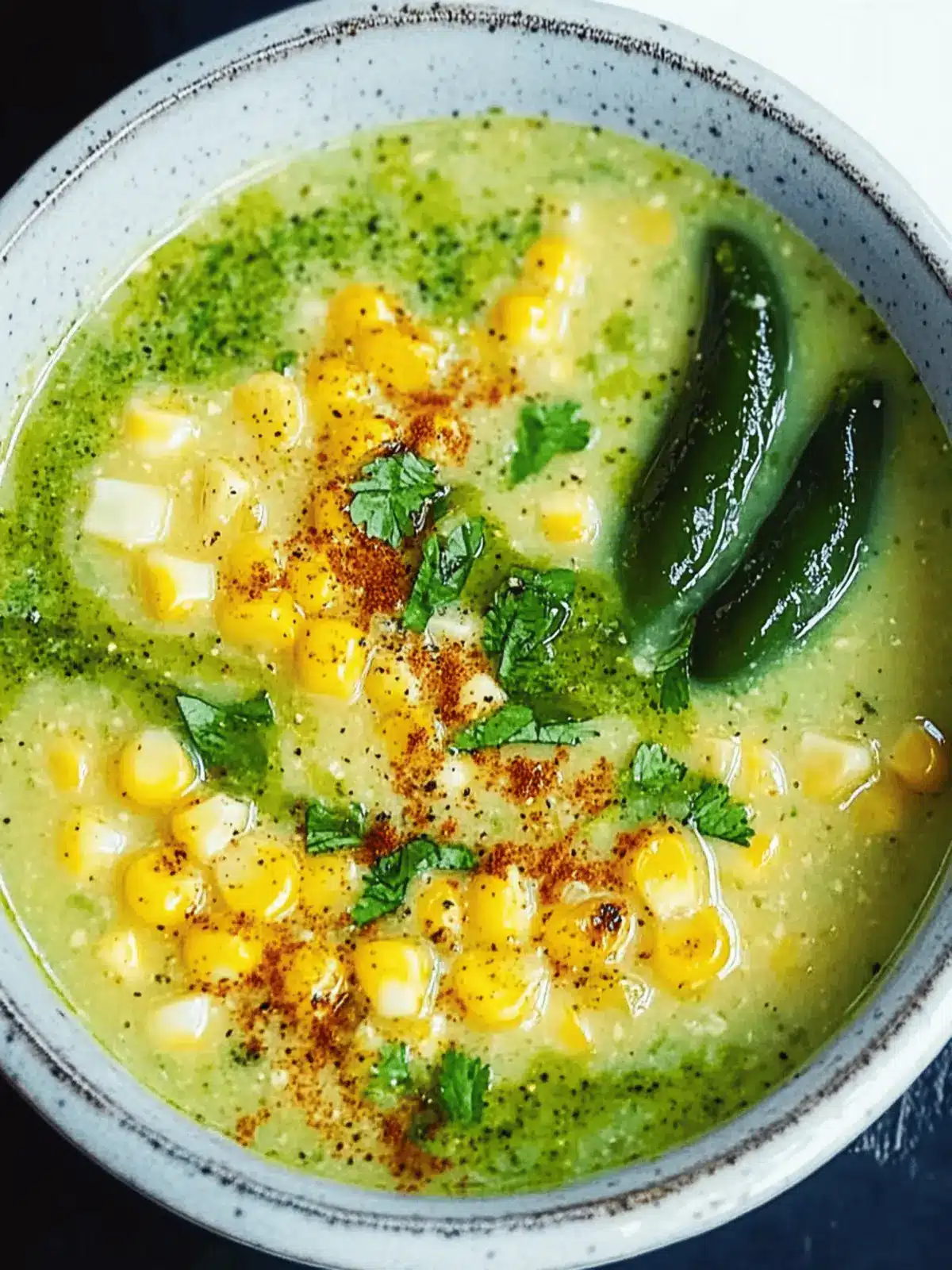 Vegan Roasted Poblano-Corn Chowder