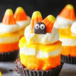 Mini Candy Corn Cheesecakes