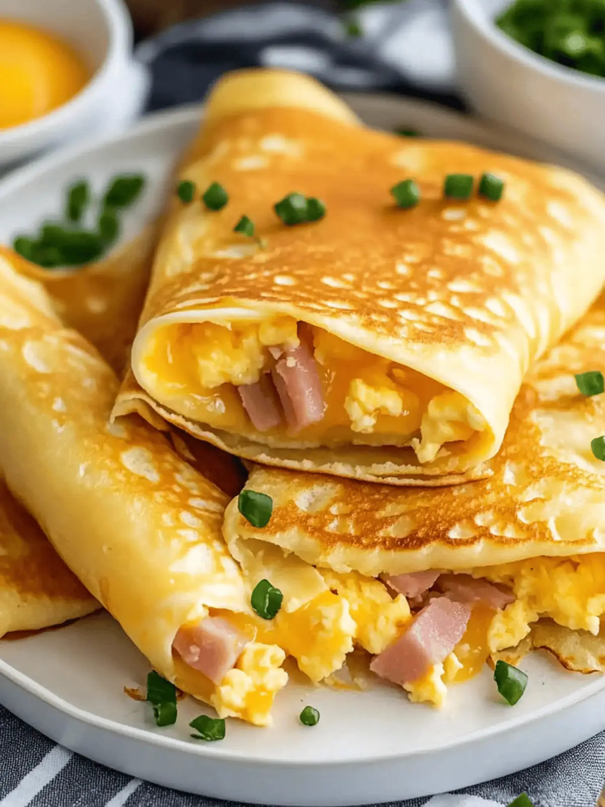 Egg, Ham, and Cheese Crepes