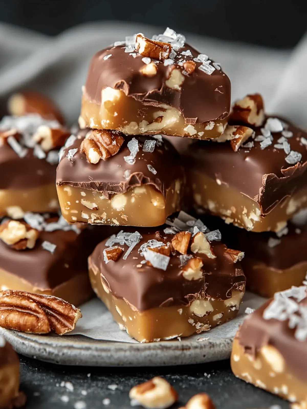 Chocolate Pecan Turtle Clusters