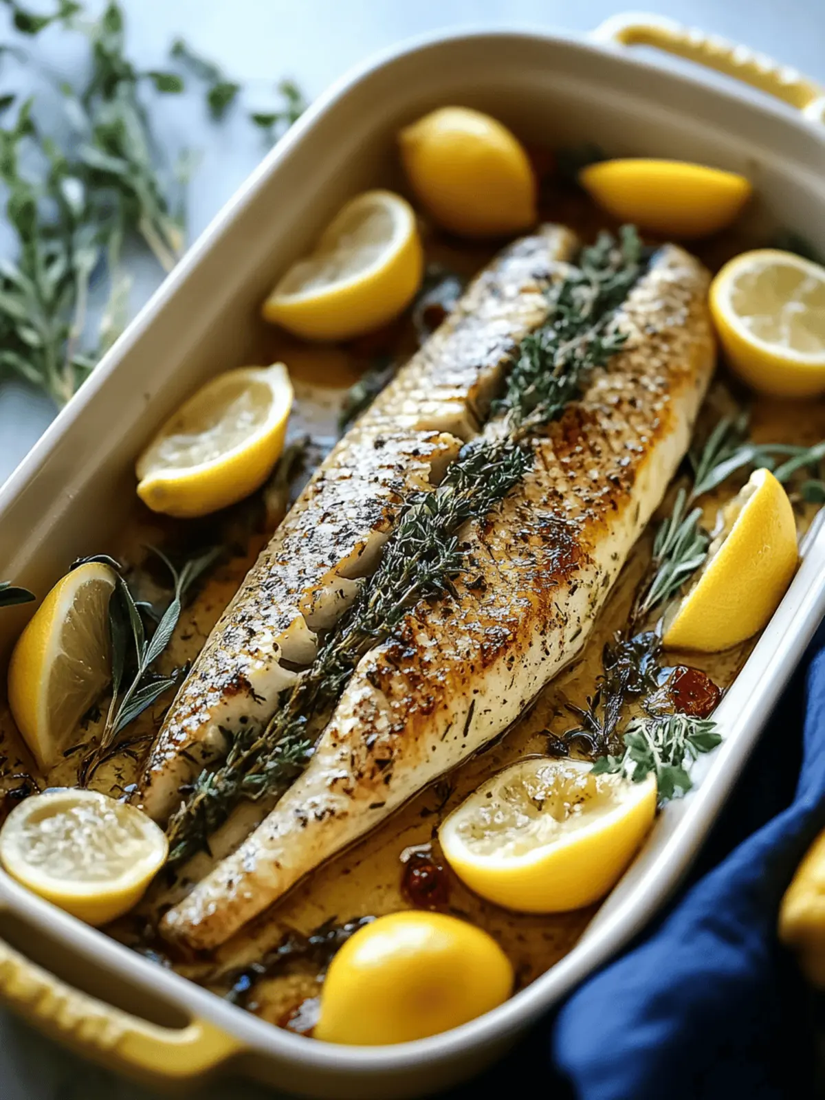 Mediterranean Herb and Lemon Baked Branzino
