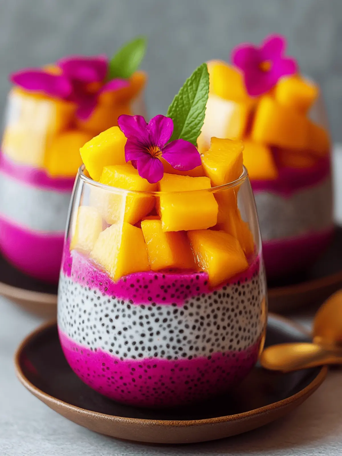 Mango and Dragon Fruit Chia Pudding