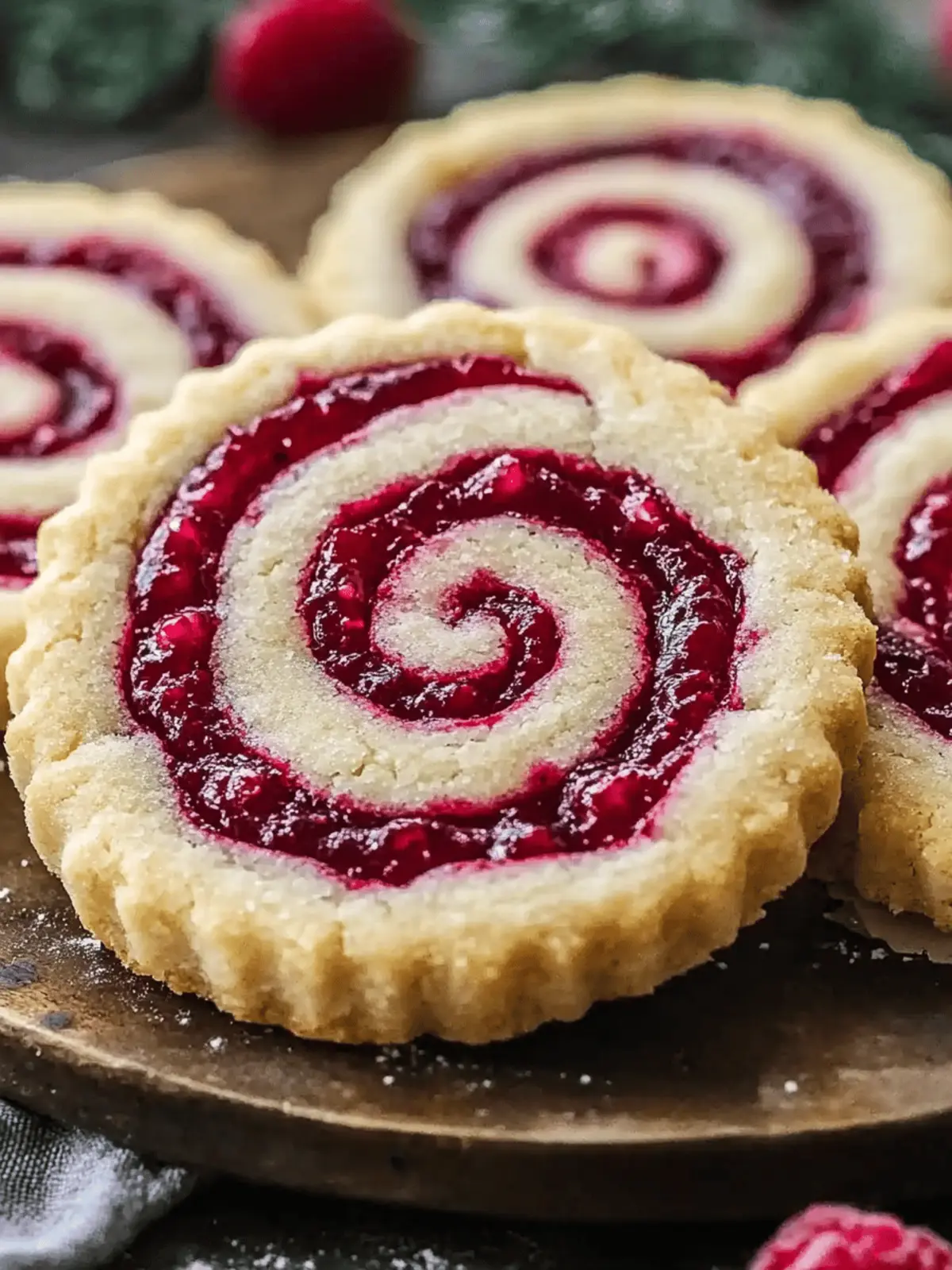 Raspberry Swirl Shortbread Cookies