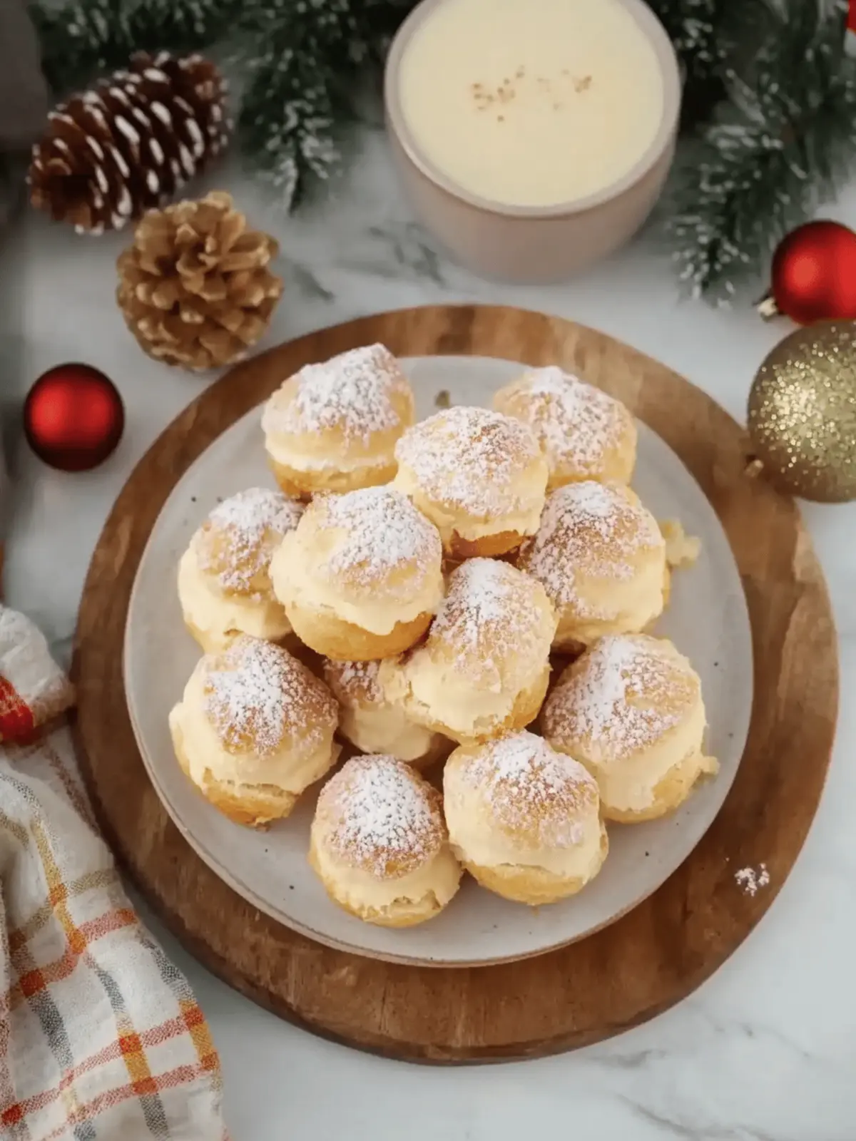 Eggnog Cream Puffs