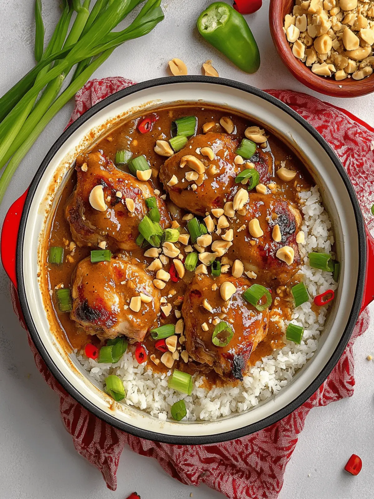 Spicy Thai Peanut Butter Chicken Thighs