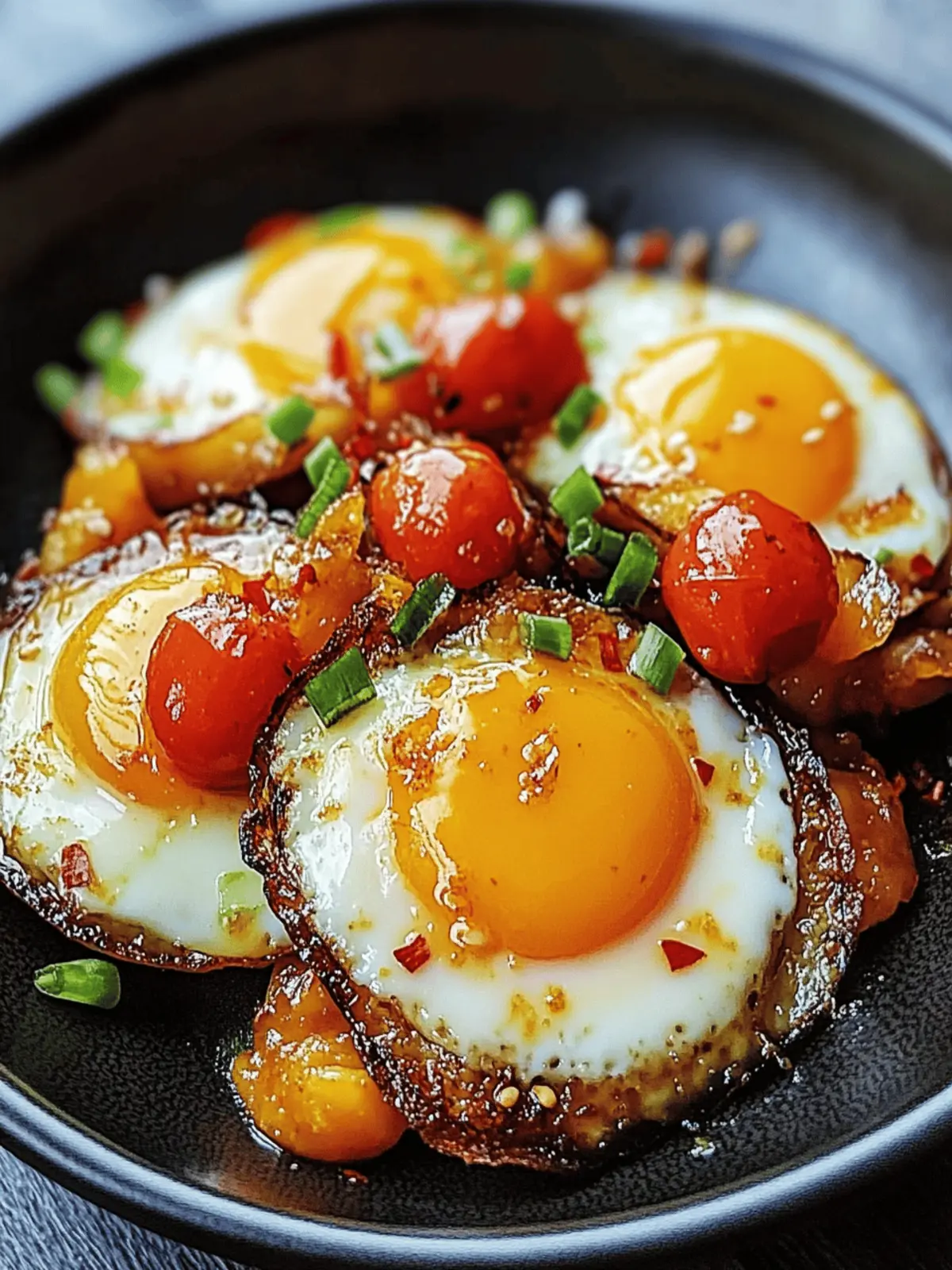 Spicy Sweet and Sour Fried Eggs