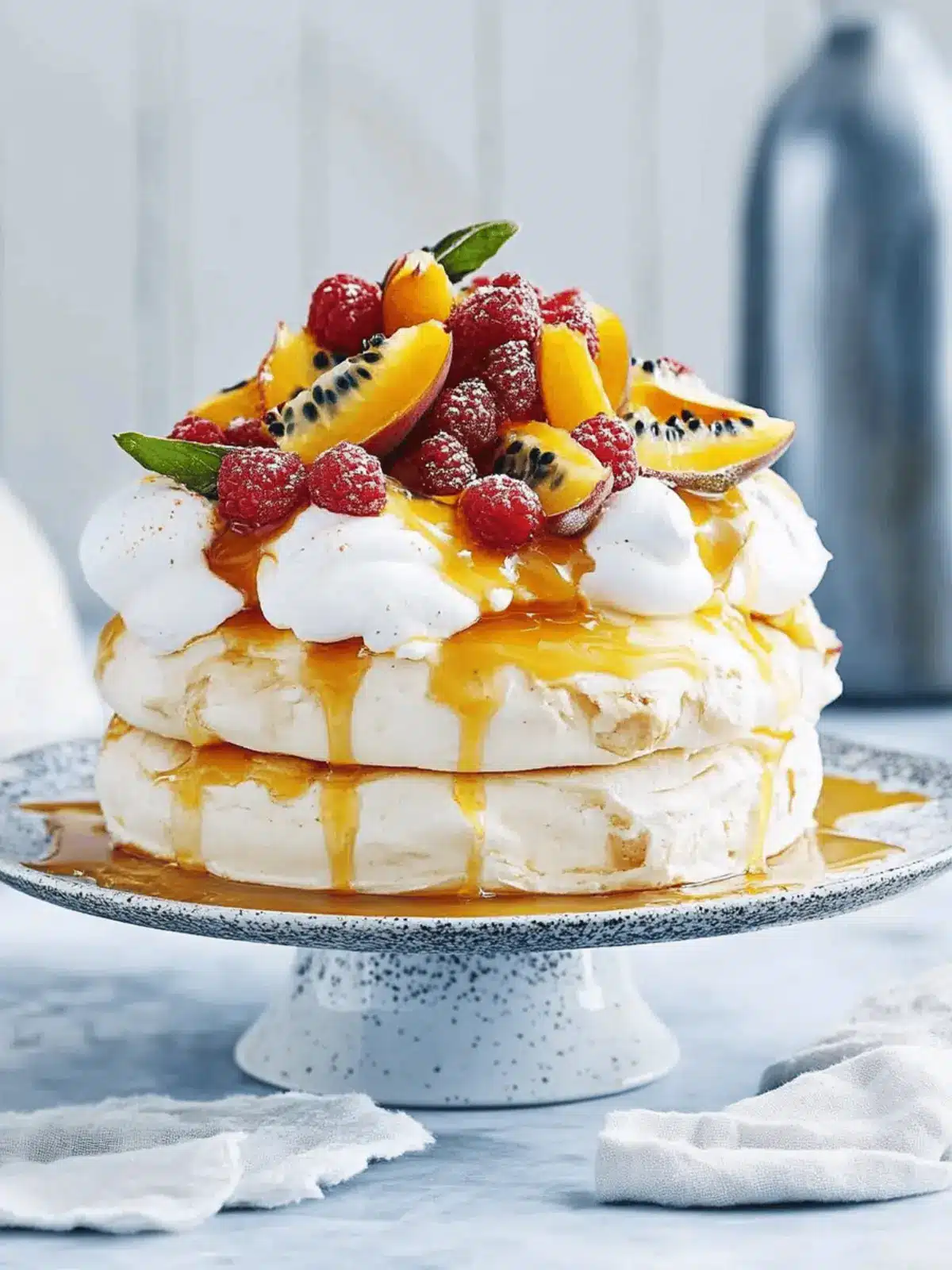 Gingerbread & Passionfruit Caramel Pav