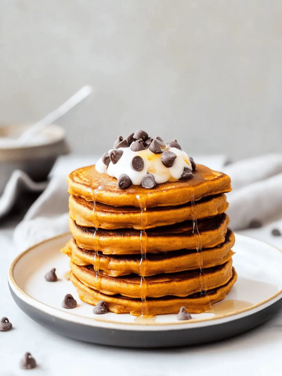 Pumpkin Chocolate Chip Pancakes