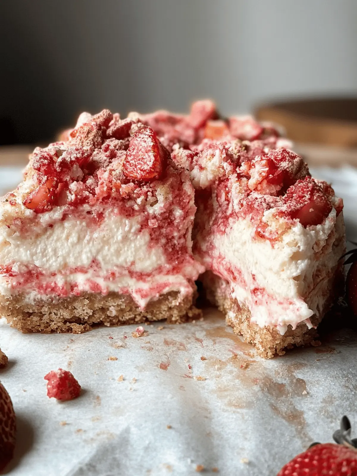 No-Bake Strawberry Shortcake Cheesecake Bars