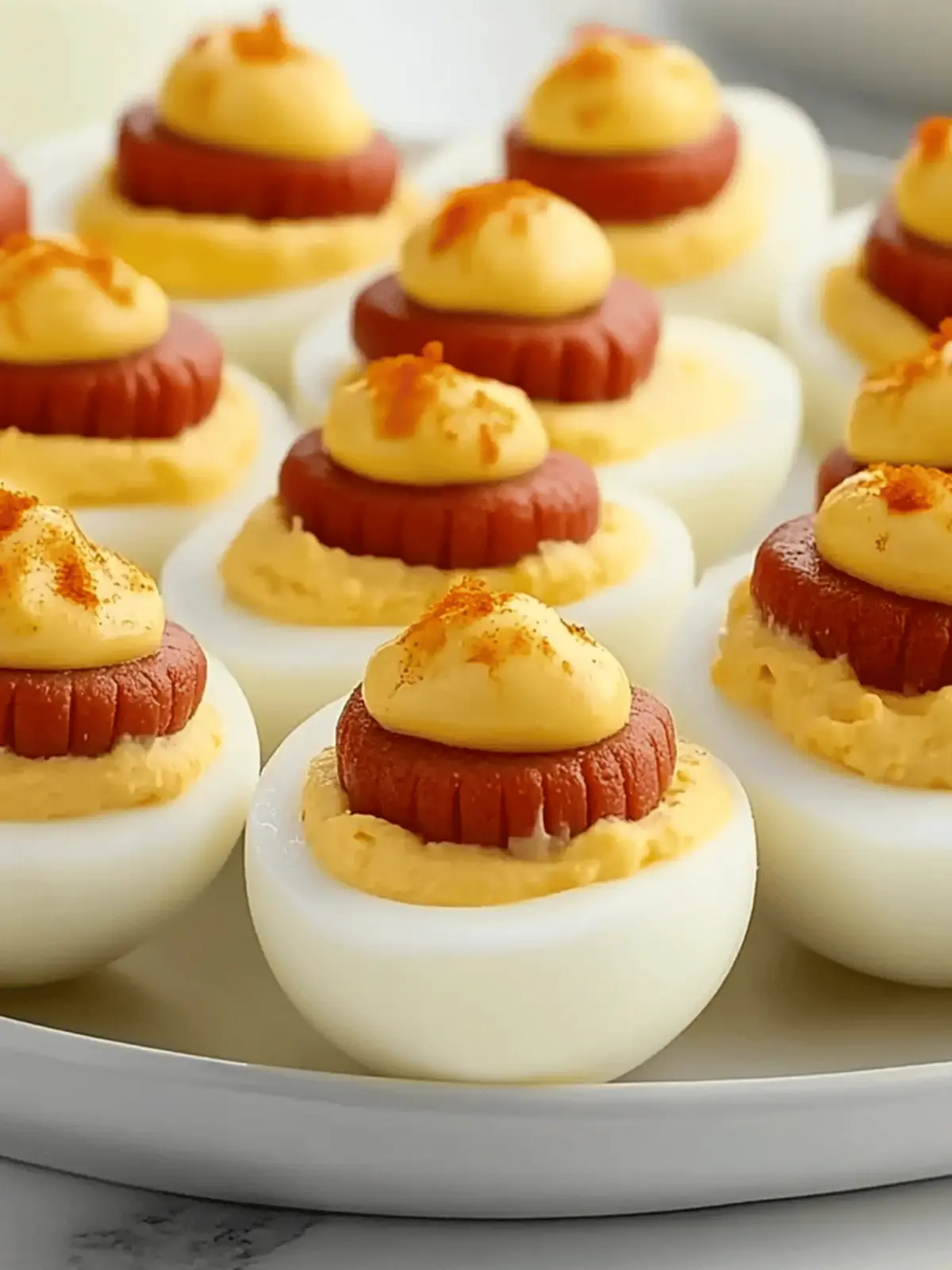 Hot Dog Deviled Eggs
