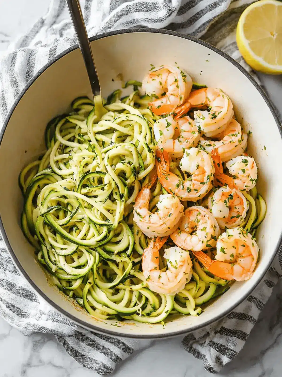 Garlic Shrimp And Zucchini Noodles