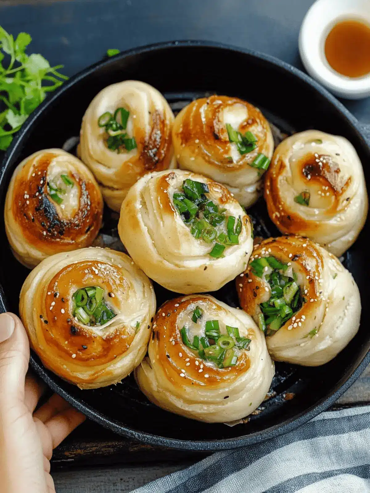 Pan-Fried Scallion and Toasted Sesame Buns
