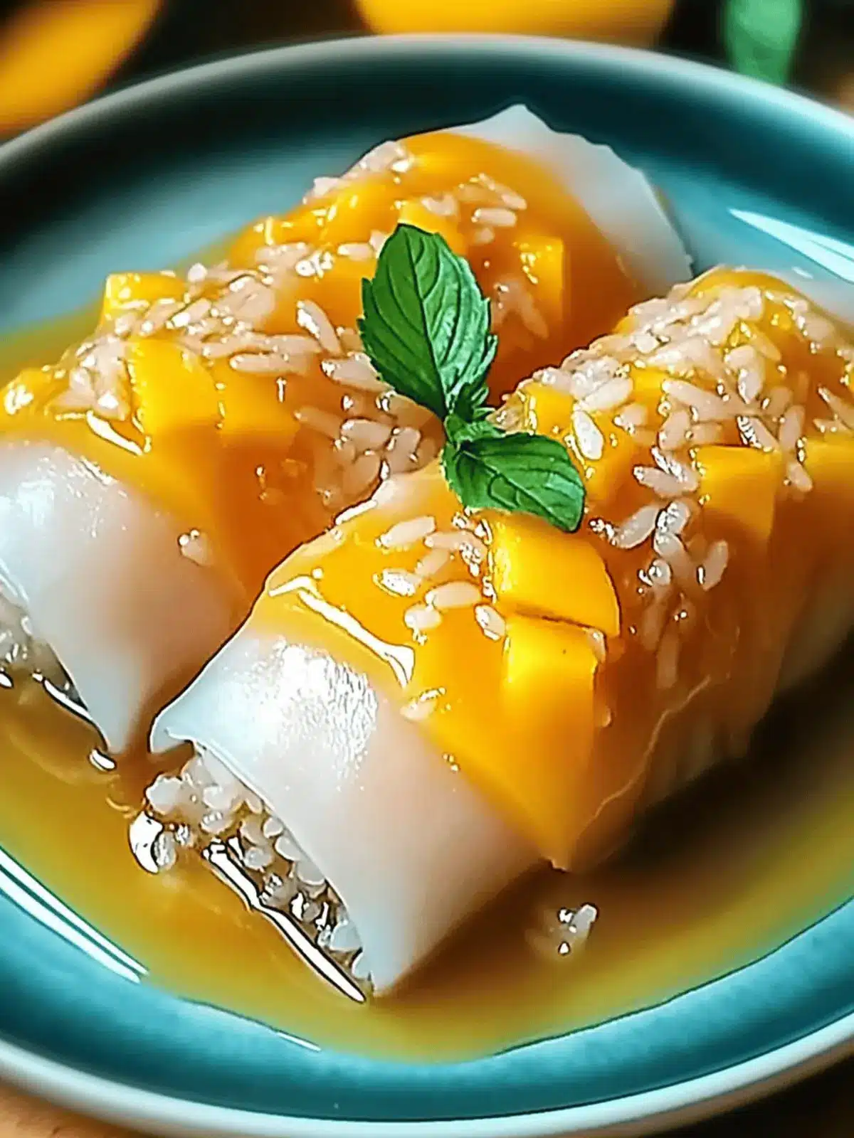 Sweet Mango Sticky Rice Rolls