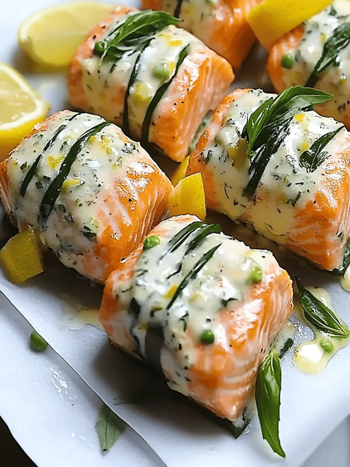 Lemon Basil Salmon Rolls
