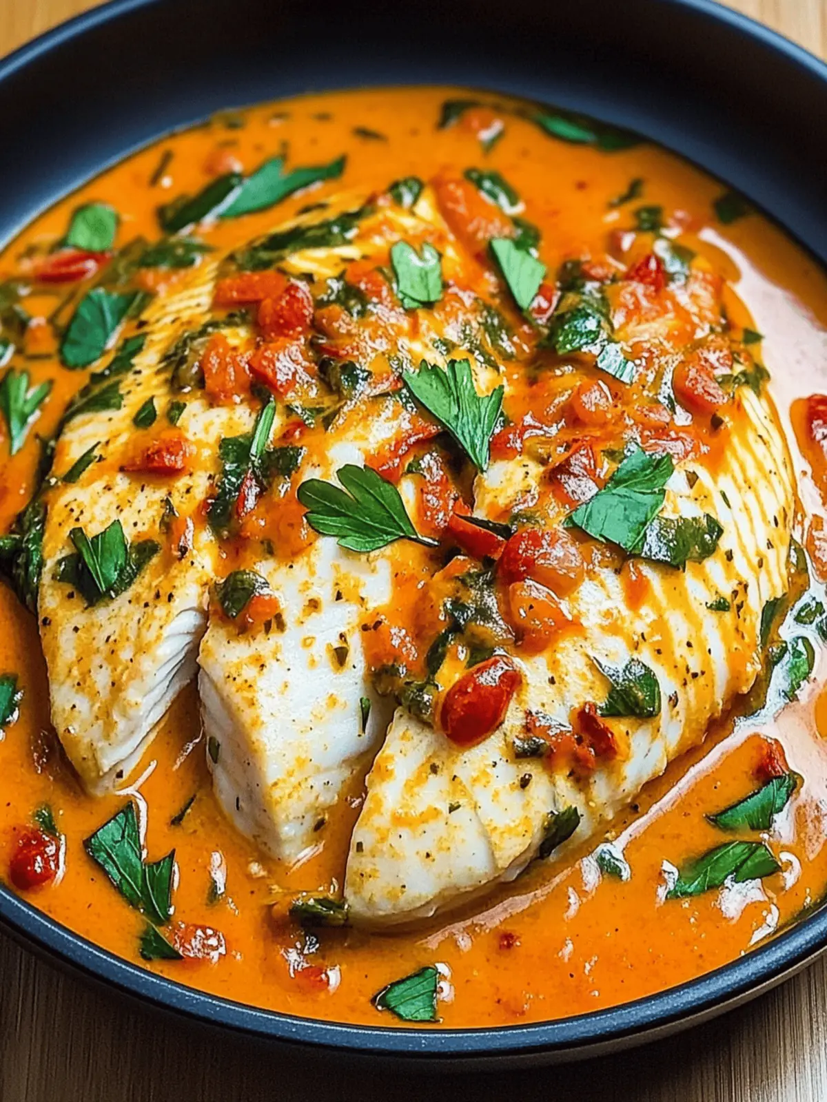 Tilapia in Roasted Pepper Sauce