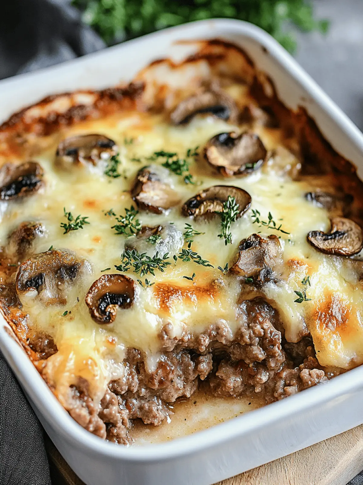 Hamburger Mushroom Bake