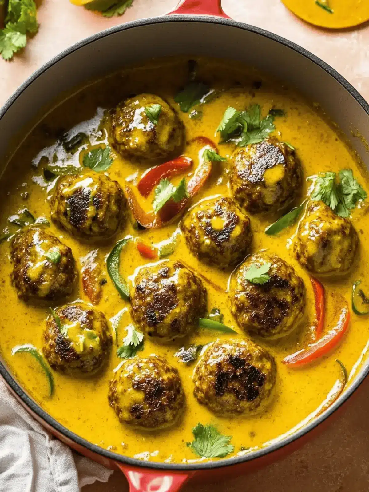 Jerk Meatballs In Coconut Curry Sauce