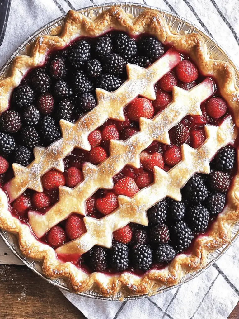 American Flag Berry Pie