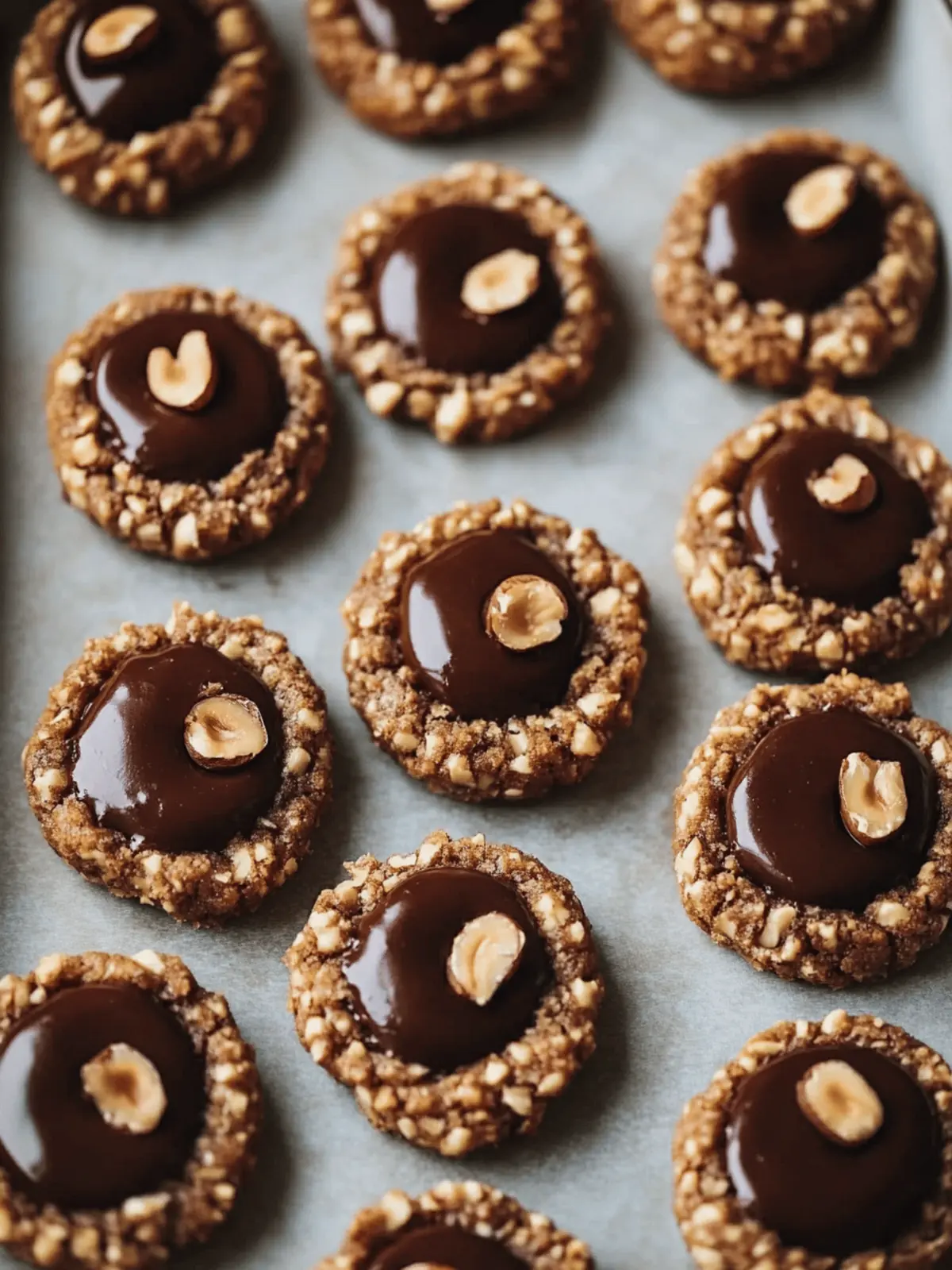 Chocolate Hazelnut Thumbprint Cookies