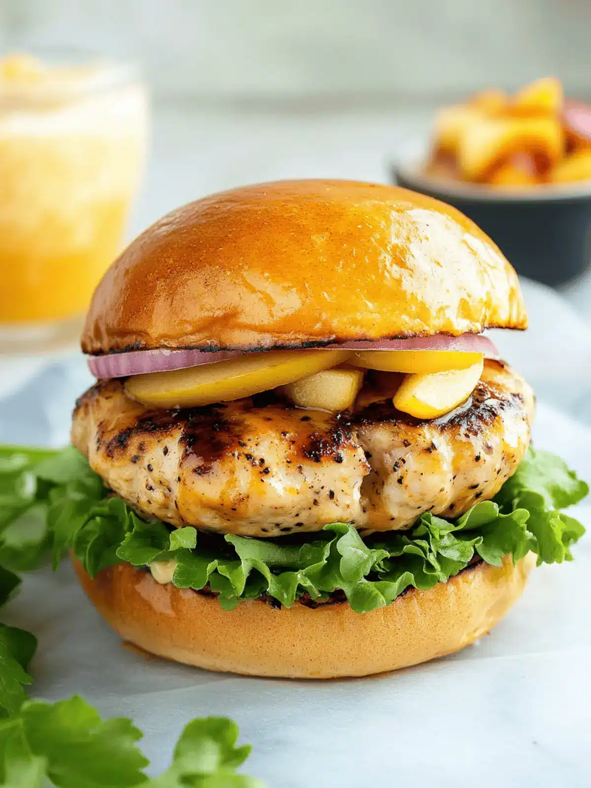 Maple Mustard Apple Chicken Burgers