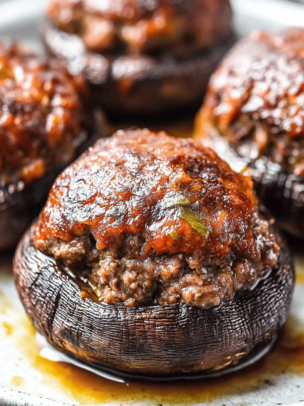 Keto Stuffed Portobello Mushrooms with Meatloaf