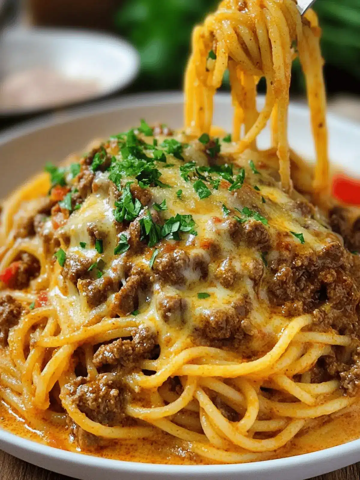 Cajun Beef Spaghetti in Creamy Three-Cheese Parmesan Sauce