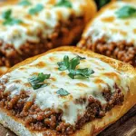 Cheesy Garlic Bread Sloppy Joe Melts