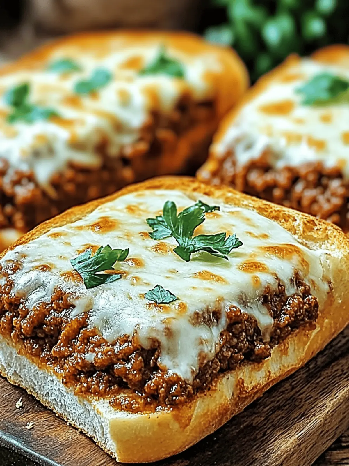 Cheesy Garlic Bread Sloppy Joe Melts