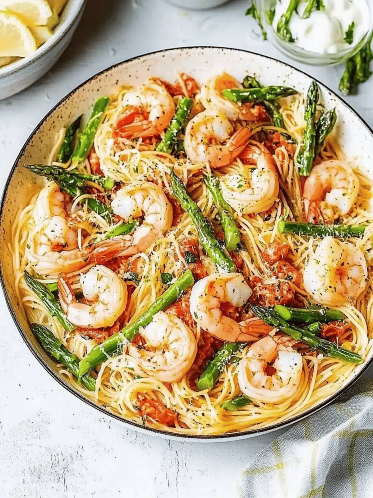 Angel Hair with Shrimp and Asparagus