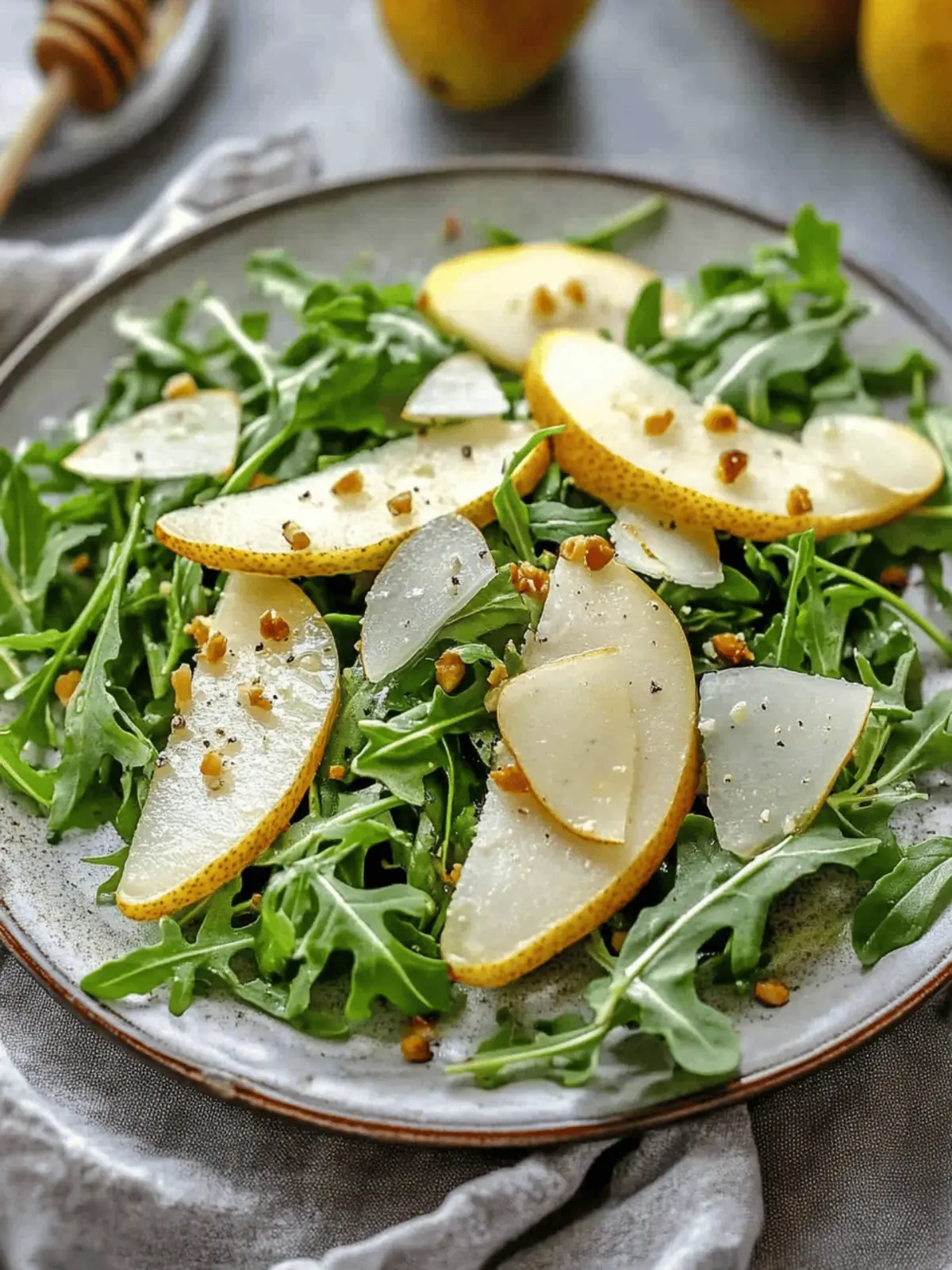Pear and Arugula Salad with Honey Vinaigrette